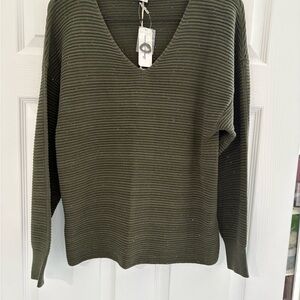 Tommy Bahama Olive Green Ribbed Sweater